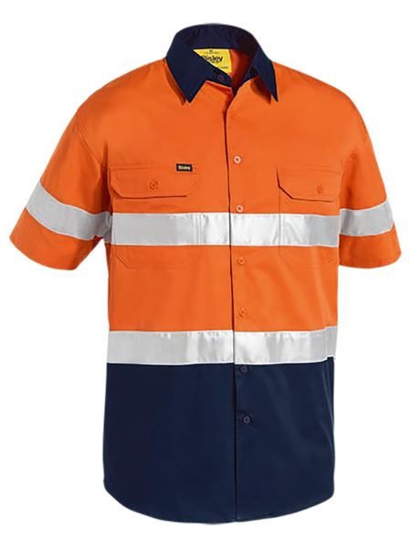 Bisley HiVis Lightweight Short Sleeved Vented Shirt with Tape